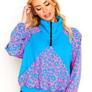 GOLDSHEEP Neon Snow Leopard Windbreaker Jacket